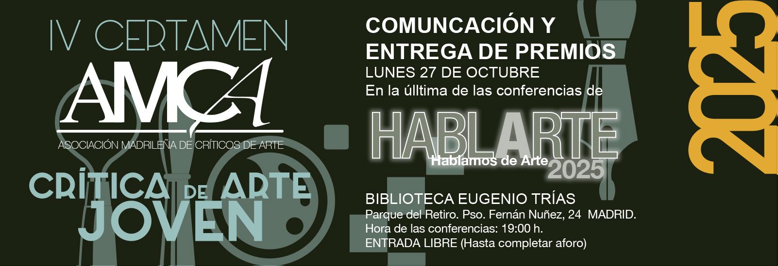 IV Certamen AMCA a la Crítica de Arte Joven Banner